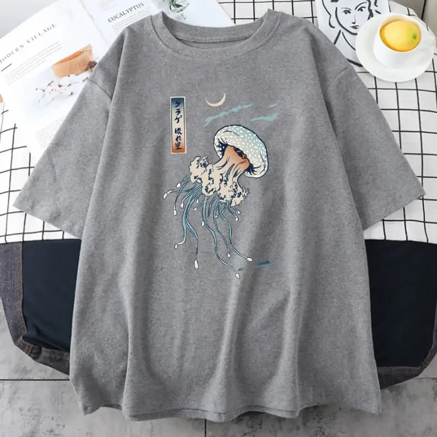 Jellyfish Kanji Shirt - Grey / S