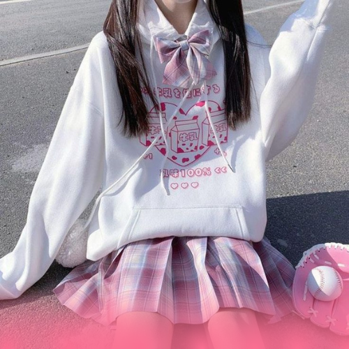 girl wearing basic cute kawaii hoodie