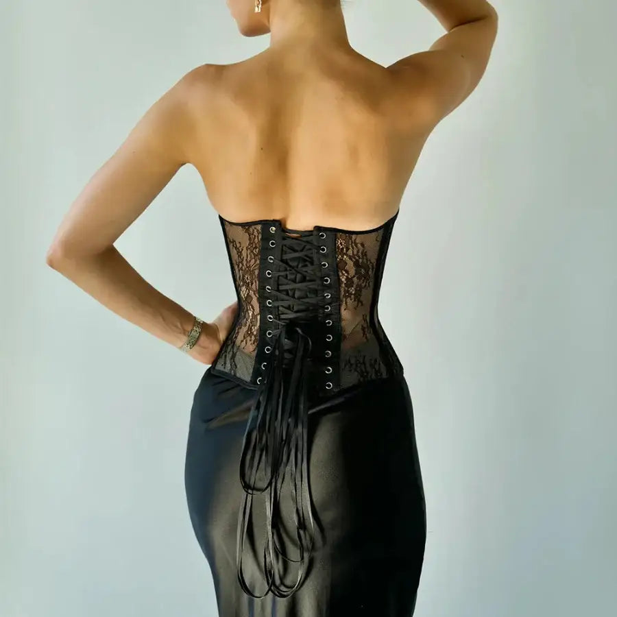 Lace Corset Top Black