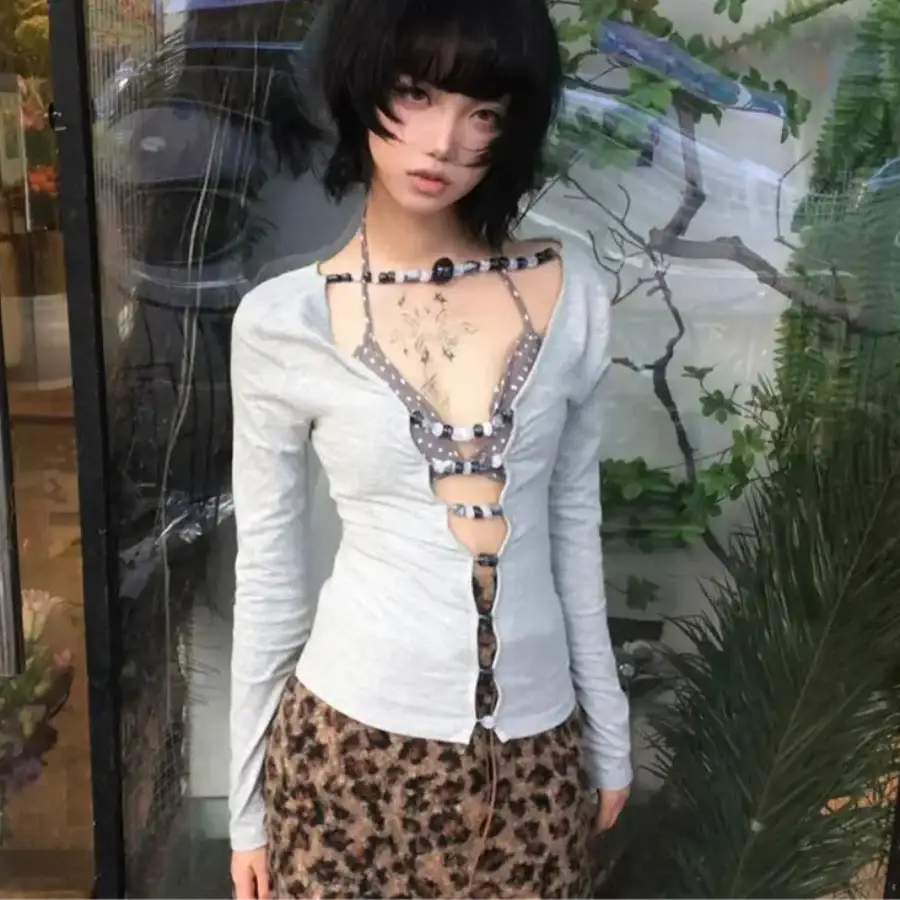 Lace Up Pearl Top - S