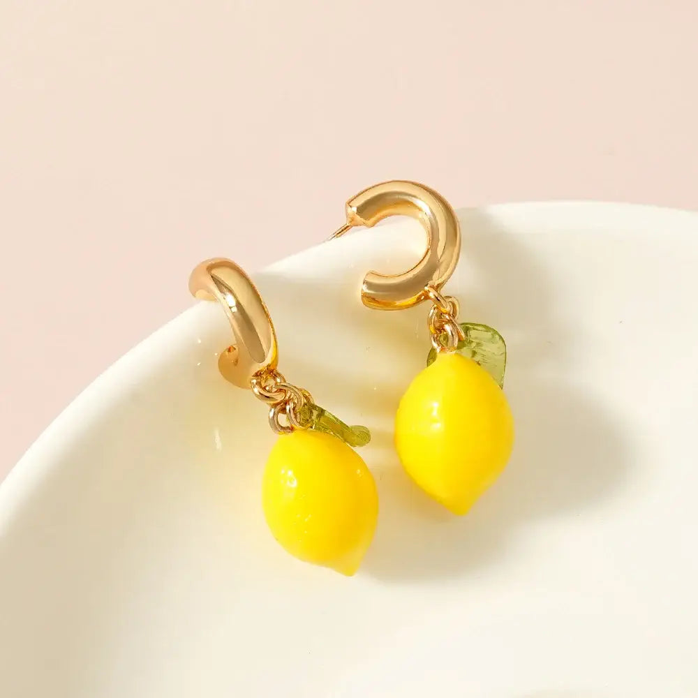 Lemon Earrings Yellow