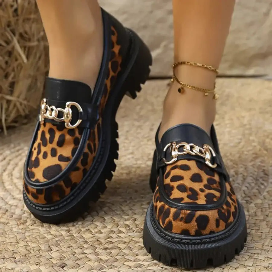 Leopard Platform Loafers