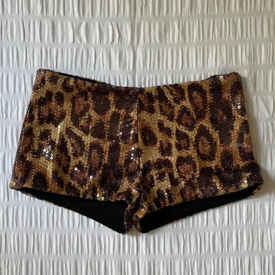 Leopard Sequin Shorts