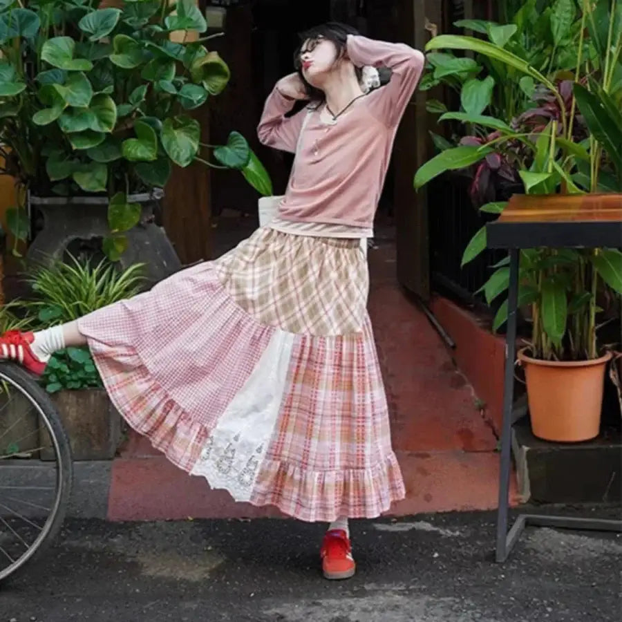 Long Patchwork Skirt