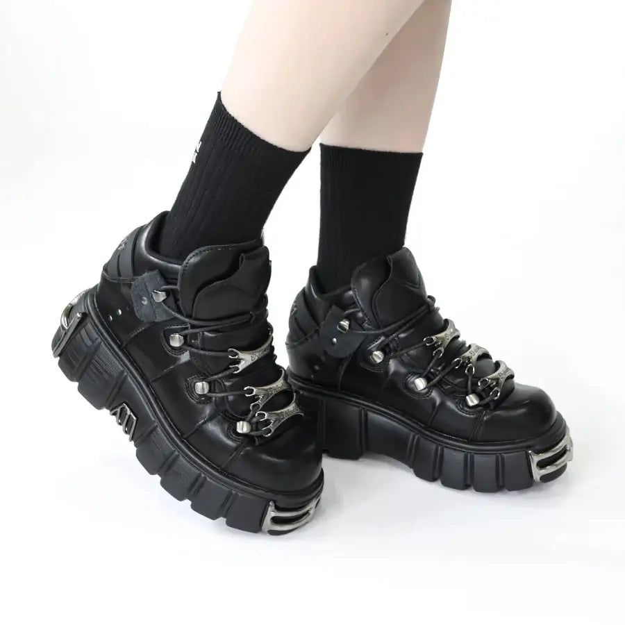 Metal Punk Style Platform Shoes
