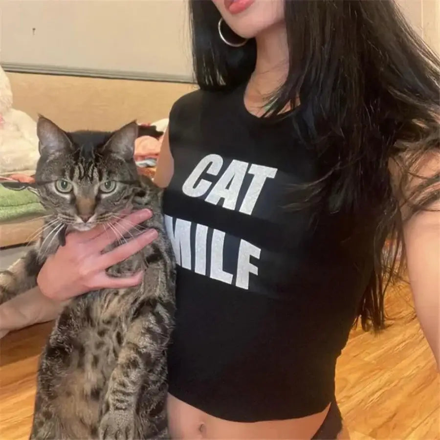 Milf Cat Shirt - Black / S