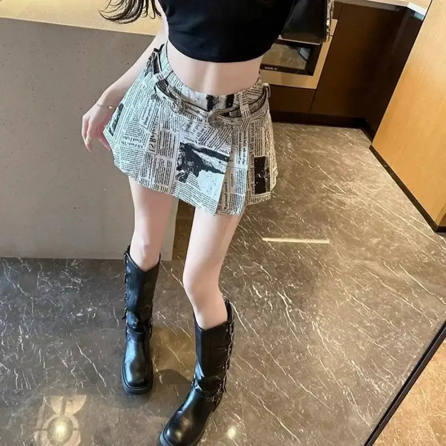 Newspaper Mini Skirt