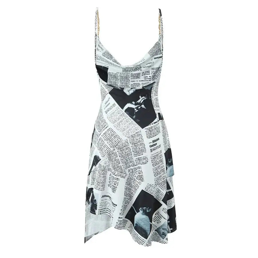 Newspaper Print Dress