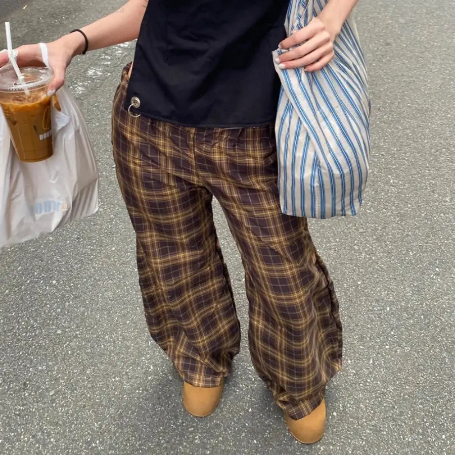 Oversized Checkered Pants