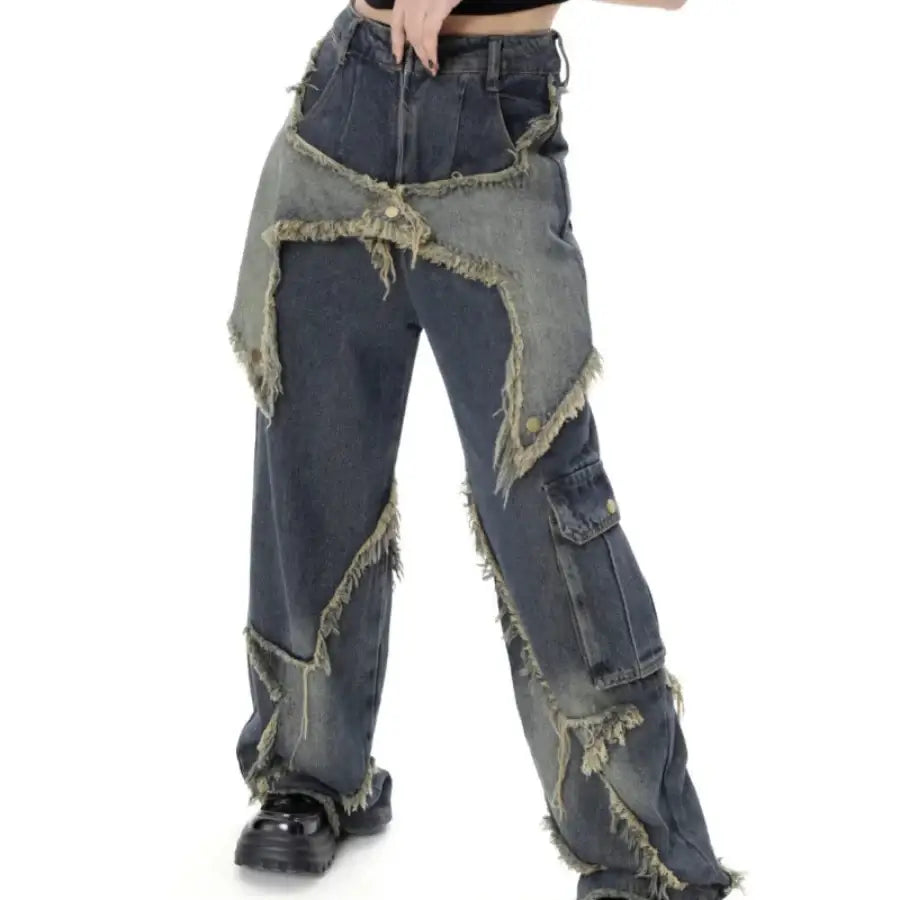 Patchwork Star Jeans - S