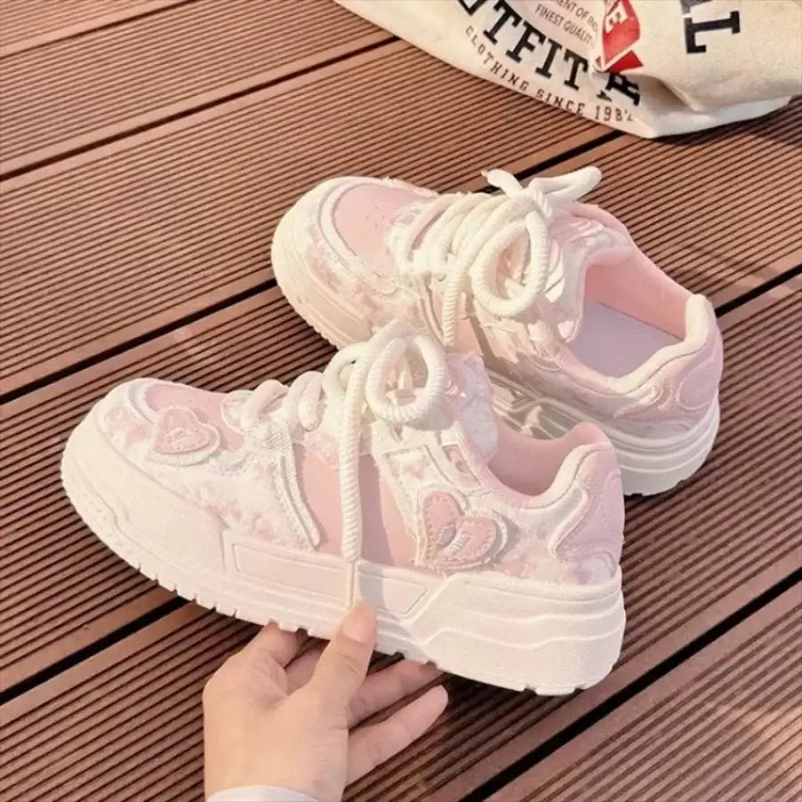 Pink Heart Sneakers - 3