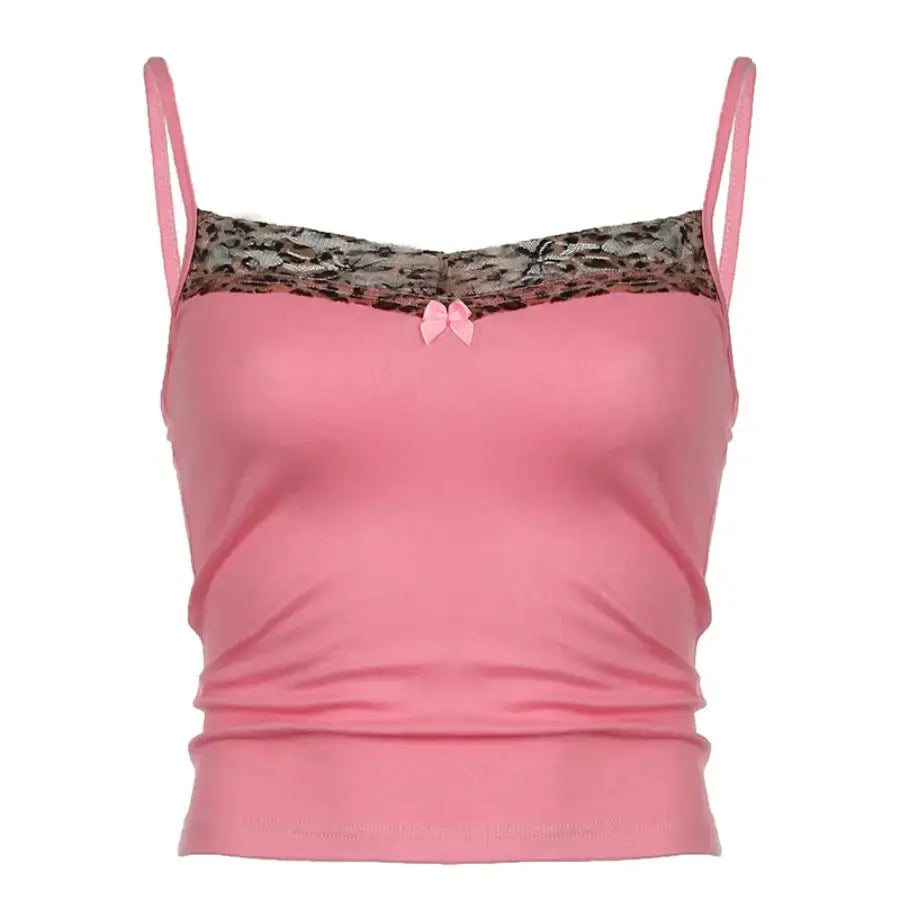 Pink Leopard Crop Top - S