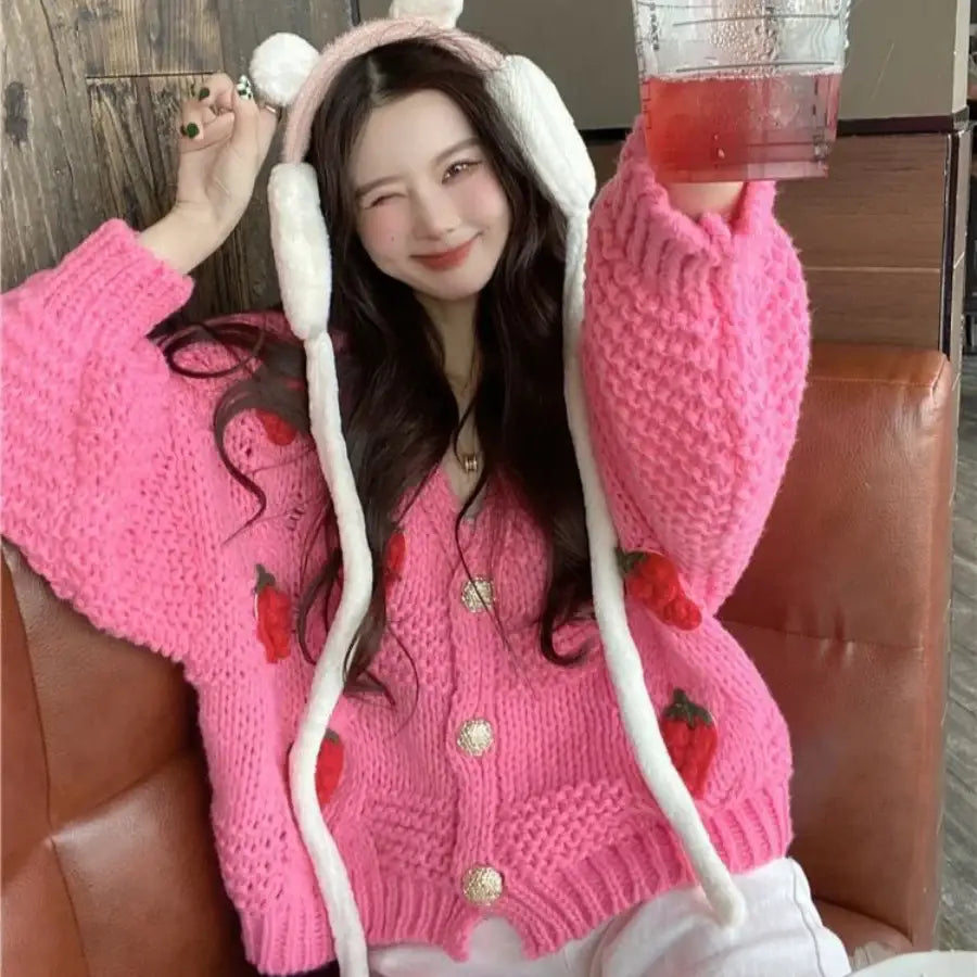 Pink Strawberry Sweater