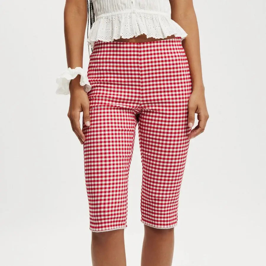 Plaid Capri Pants - S
