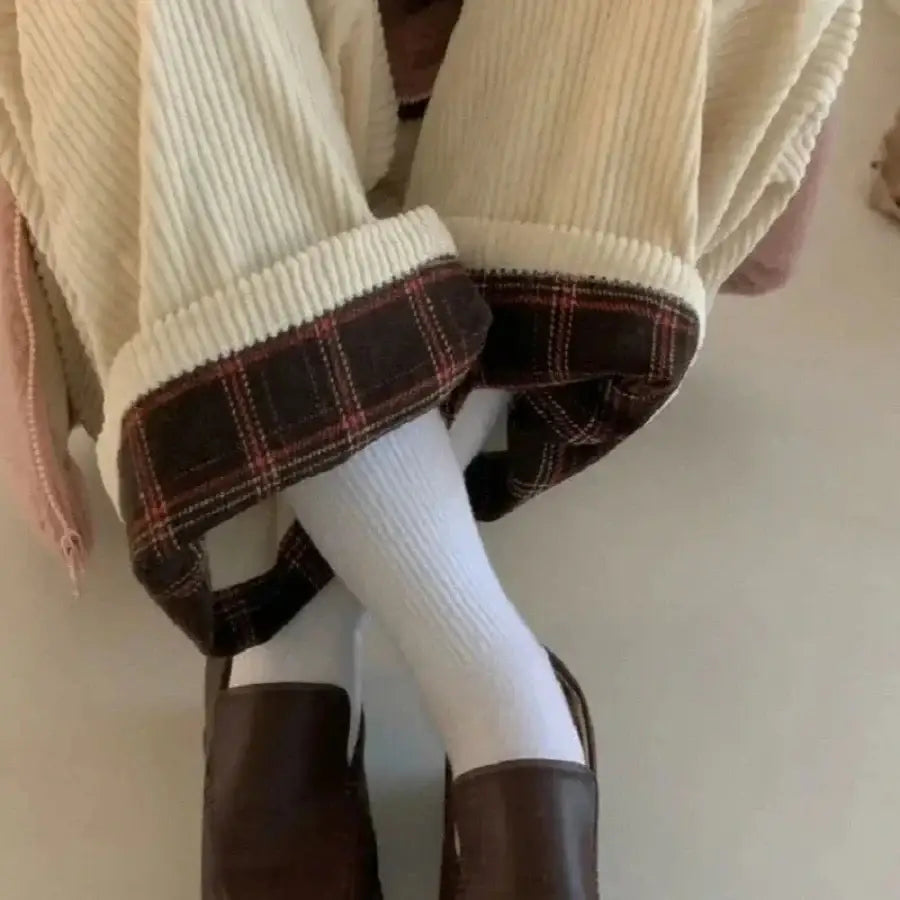 Plaid Corduroy Pants