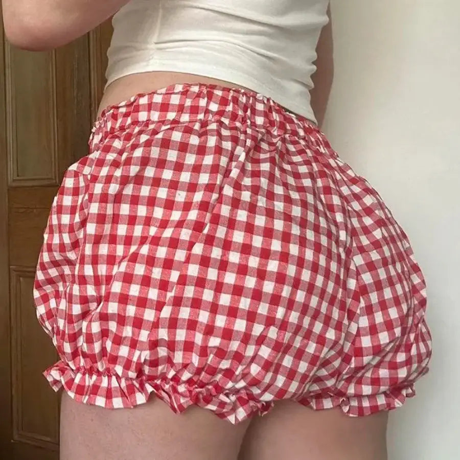 Plaid Ruffle Shorts