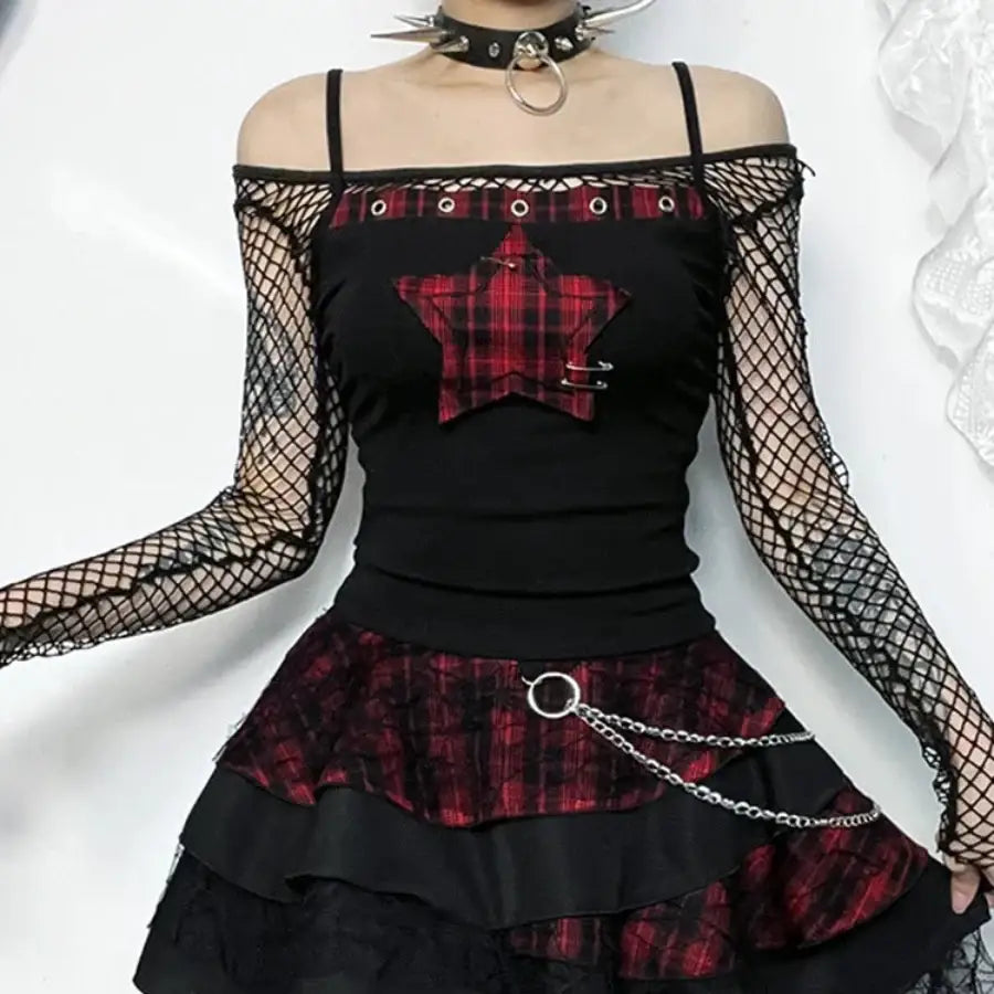 Plaid Star Top