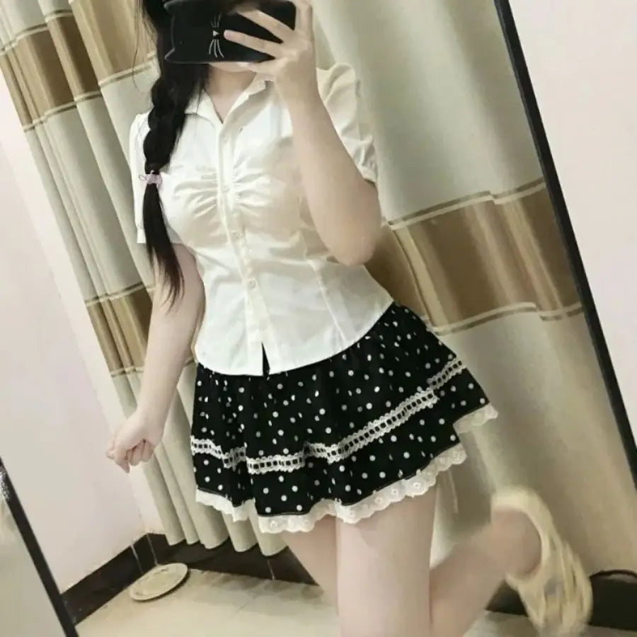 Polka Dot Ruffle Skirt