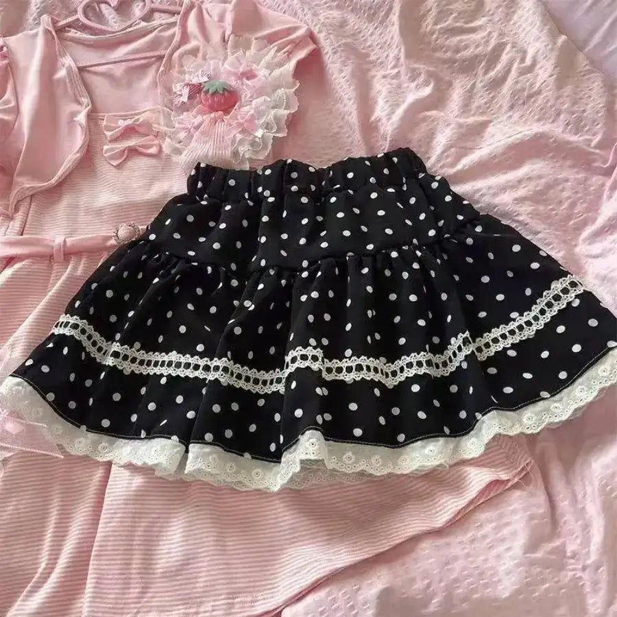 Polka Dot Ruffle Skirt XS