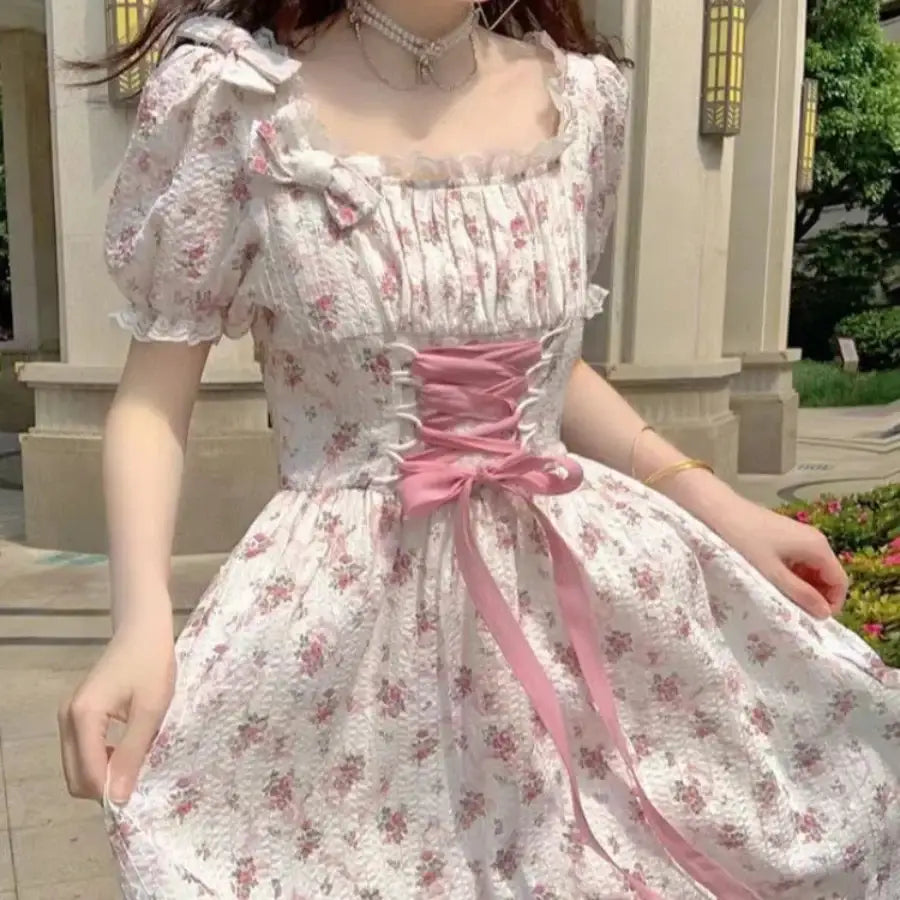 Puff Sleeve Corset Dress - S