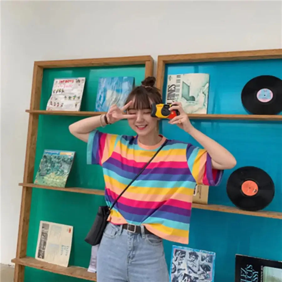 Rainbow Striped Shirt