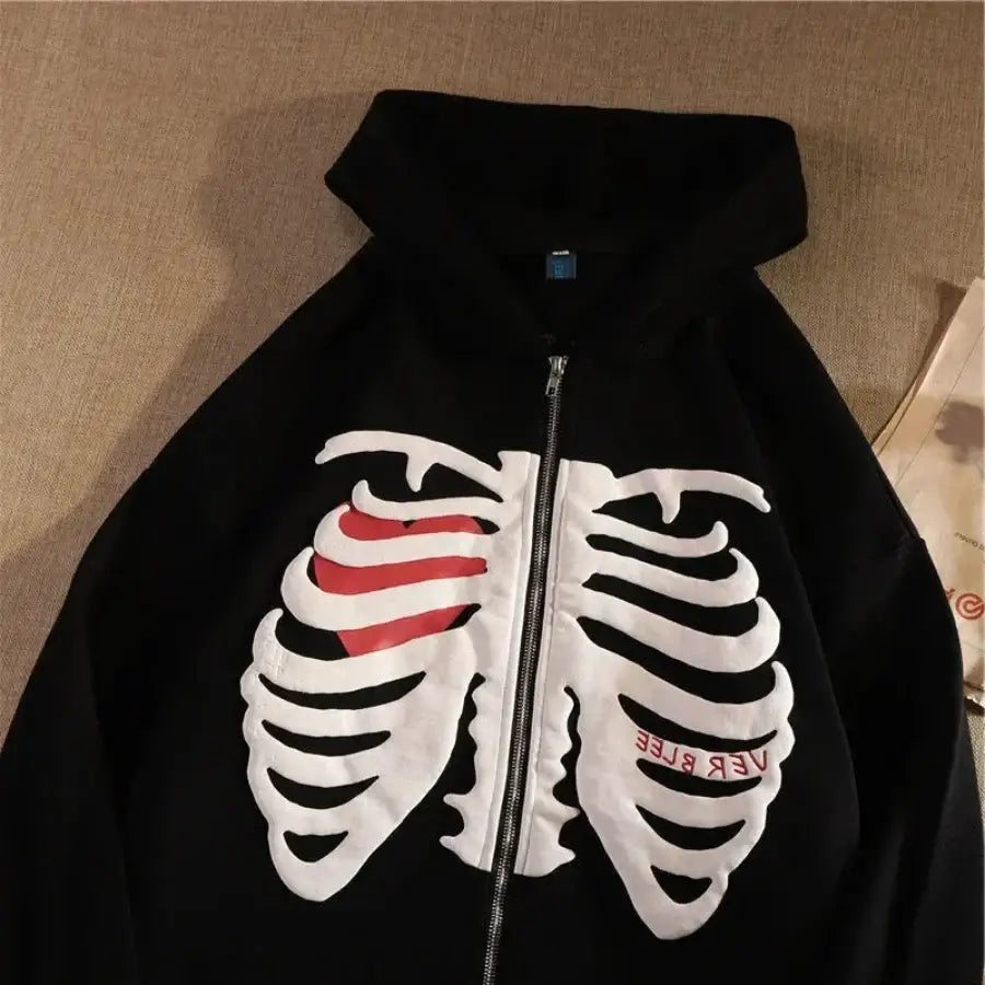 Rib Cage Hoodie - Black / S