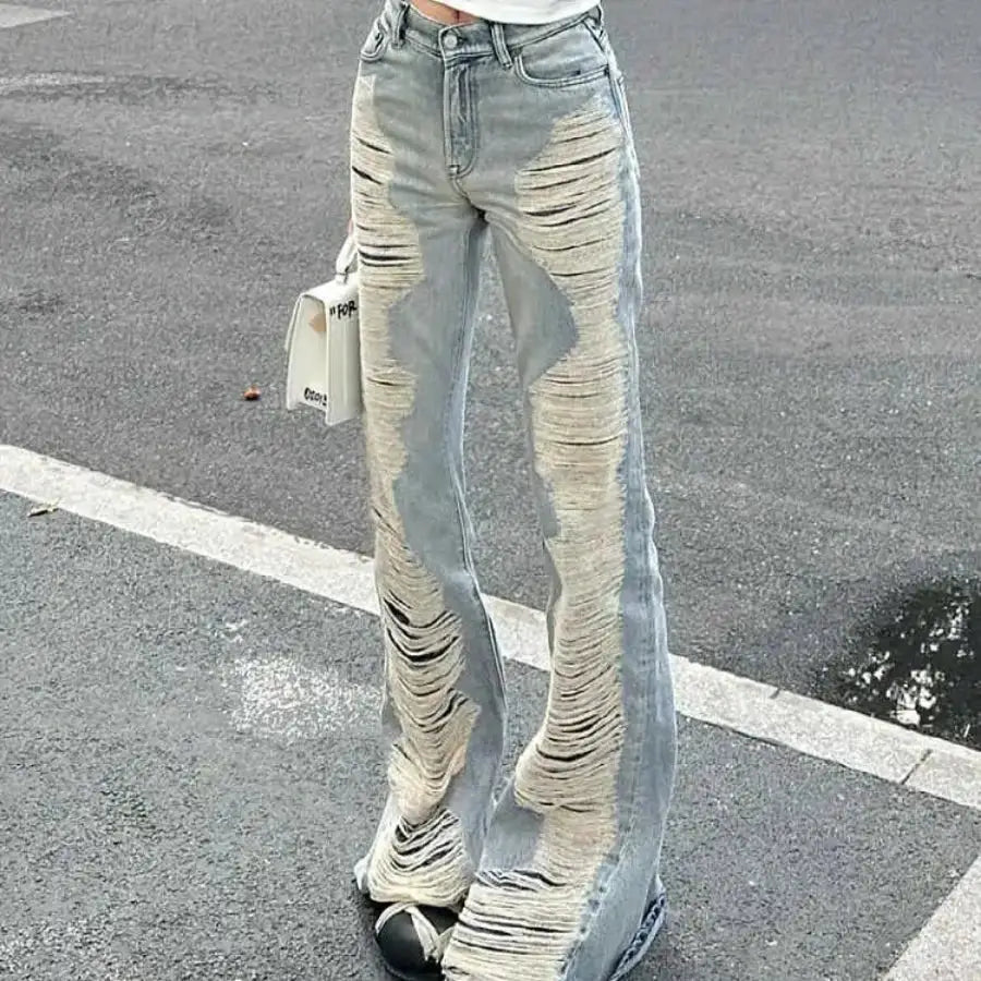 Ripped Flared Jeans - S