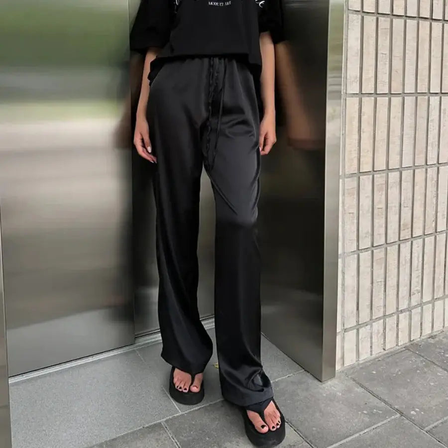 Satin Pants - Black / S