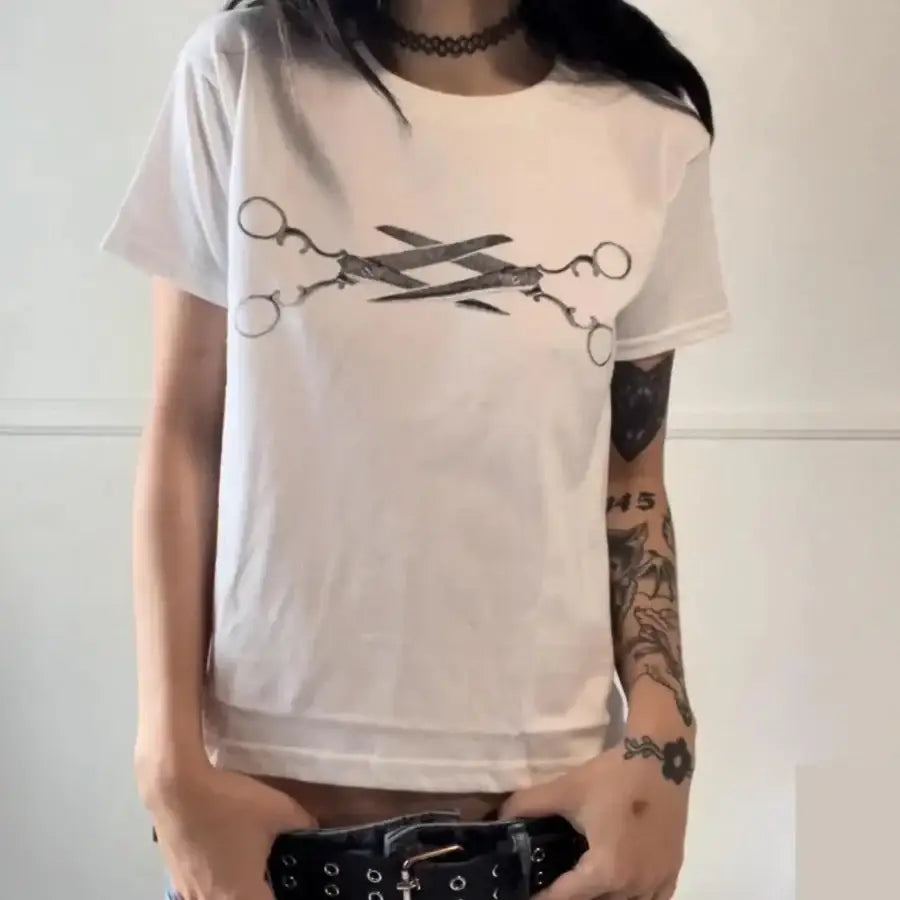 Scissoring Shirt - White / S