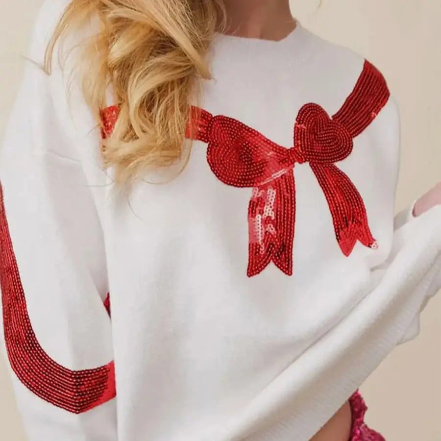 Sequin Bow Sweater