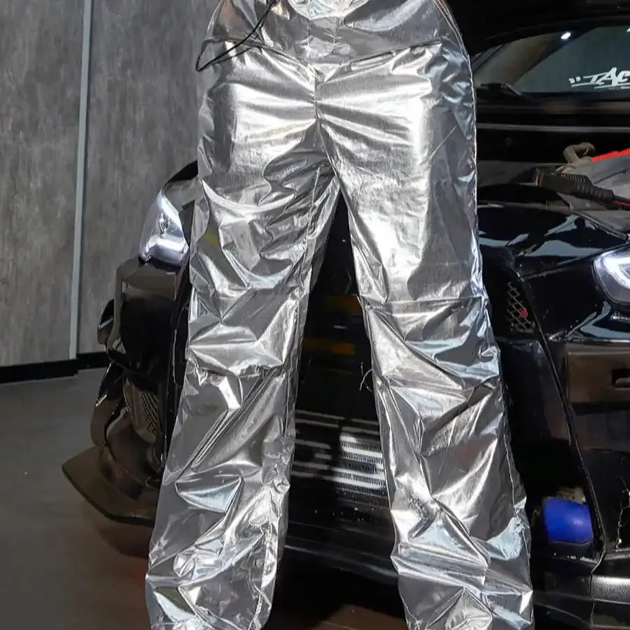 Silver Metallic Pants