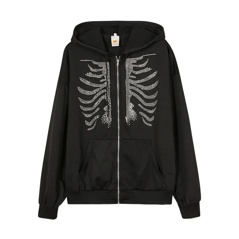 Skeleton Zip-Up Hoodie