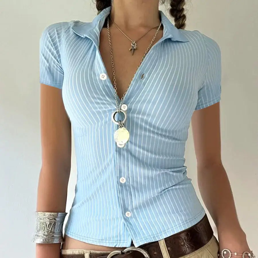 Slim Fit Shirt Women - Blue / S