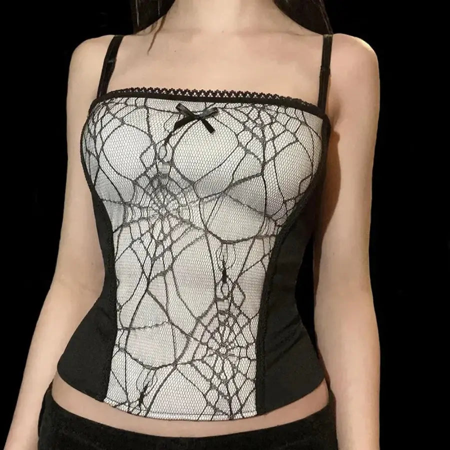 Spider Tank Top - White / S
