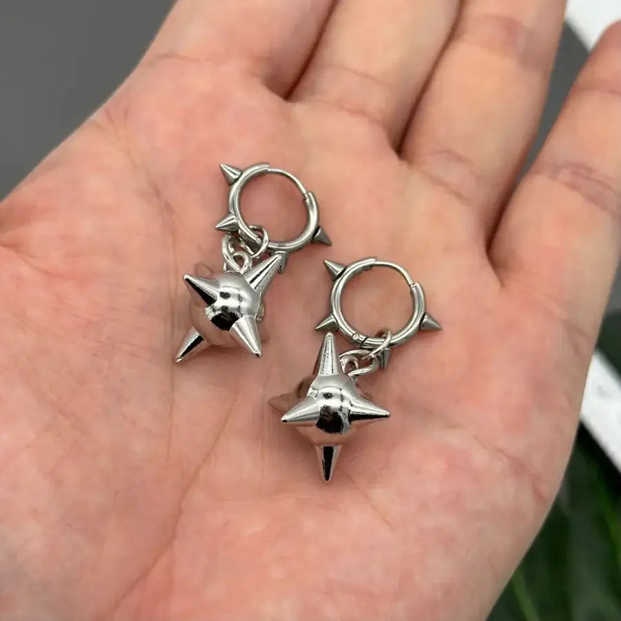 Spiky Ball Earrings - Silver