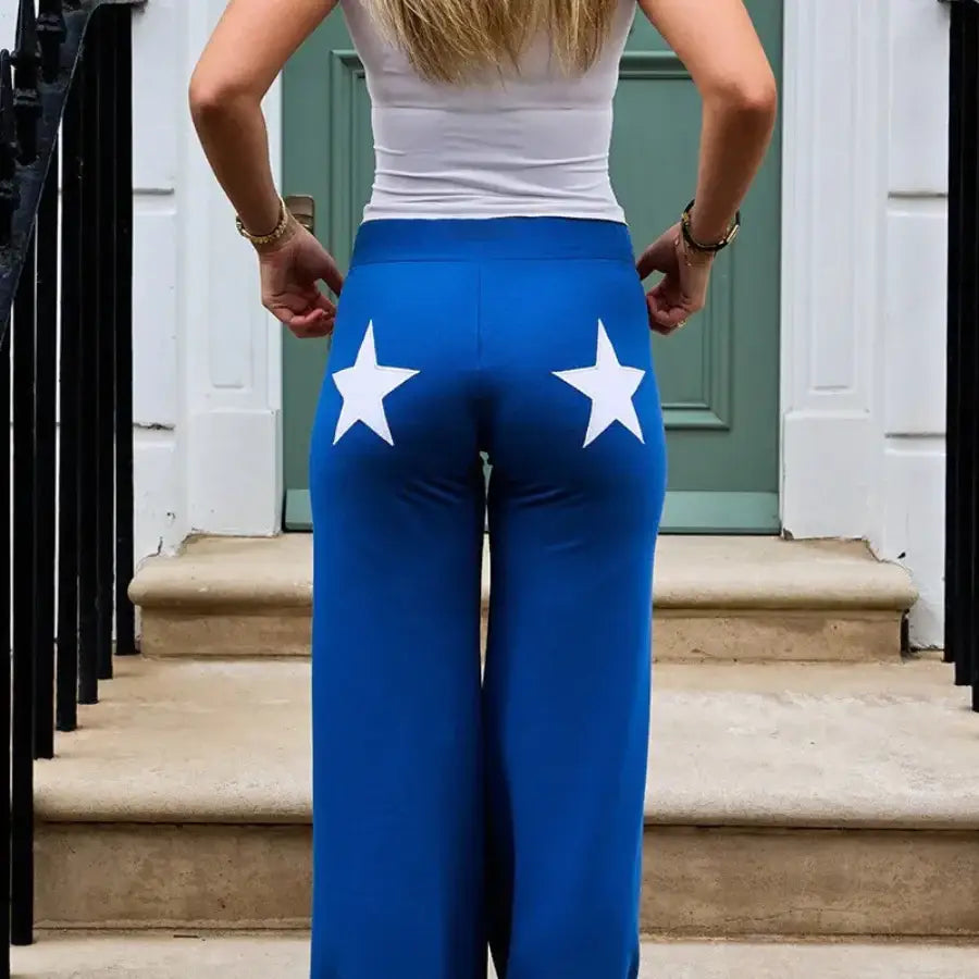 Star Flare Pants - Blue / S