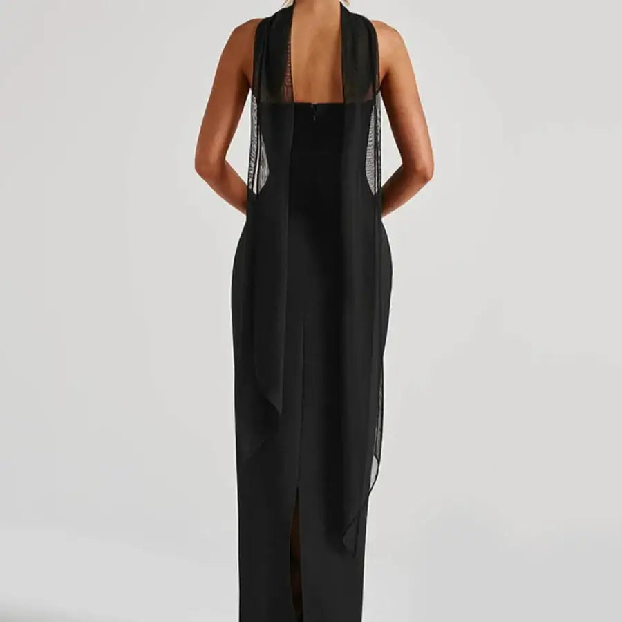 Strapless Dress With Neck Scarf