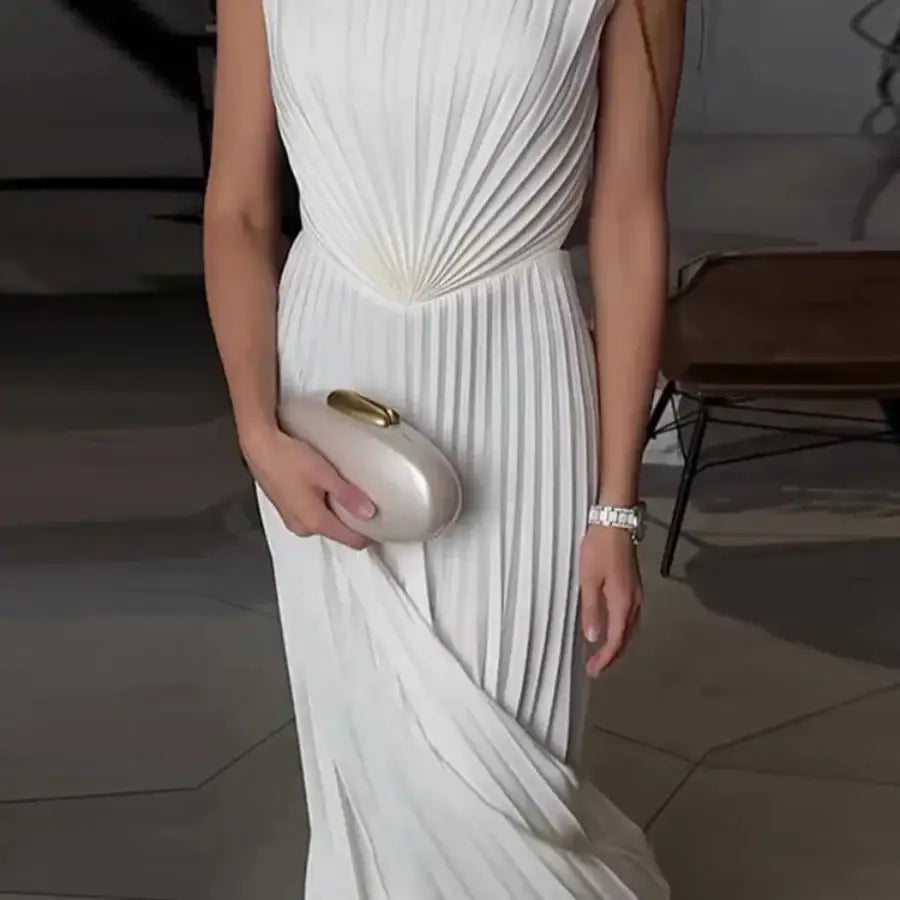 Strapless Pleated Dress