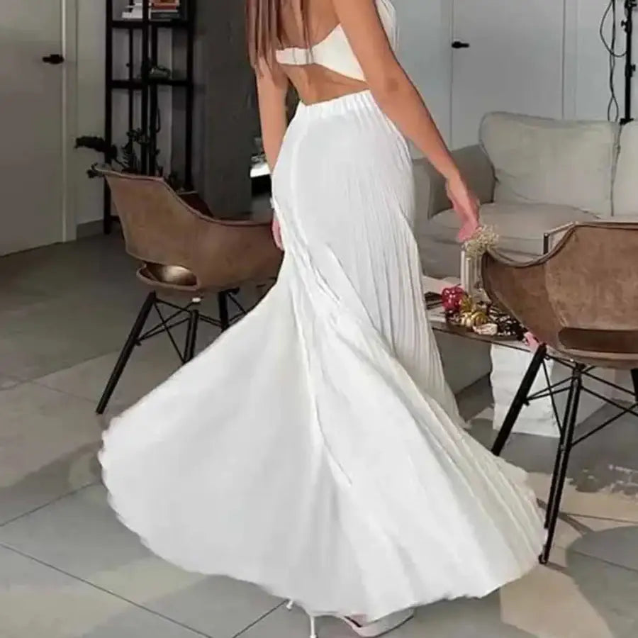 Strapless Pleated Dress