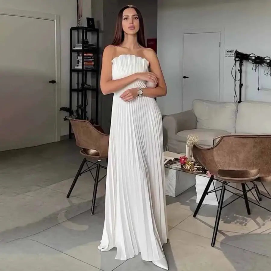 Strapless Pleated Dress S