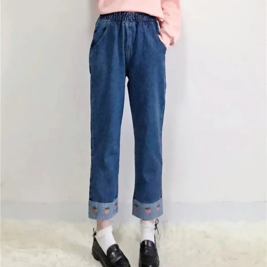 Strawberry Pants - Dark Blue / S