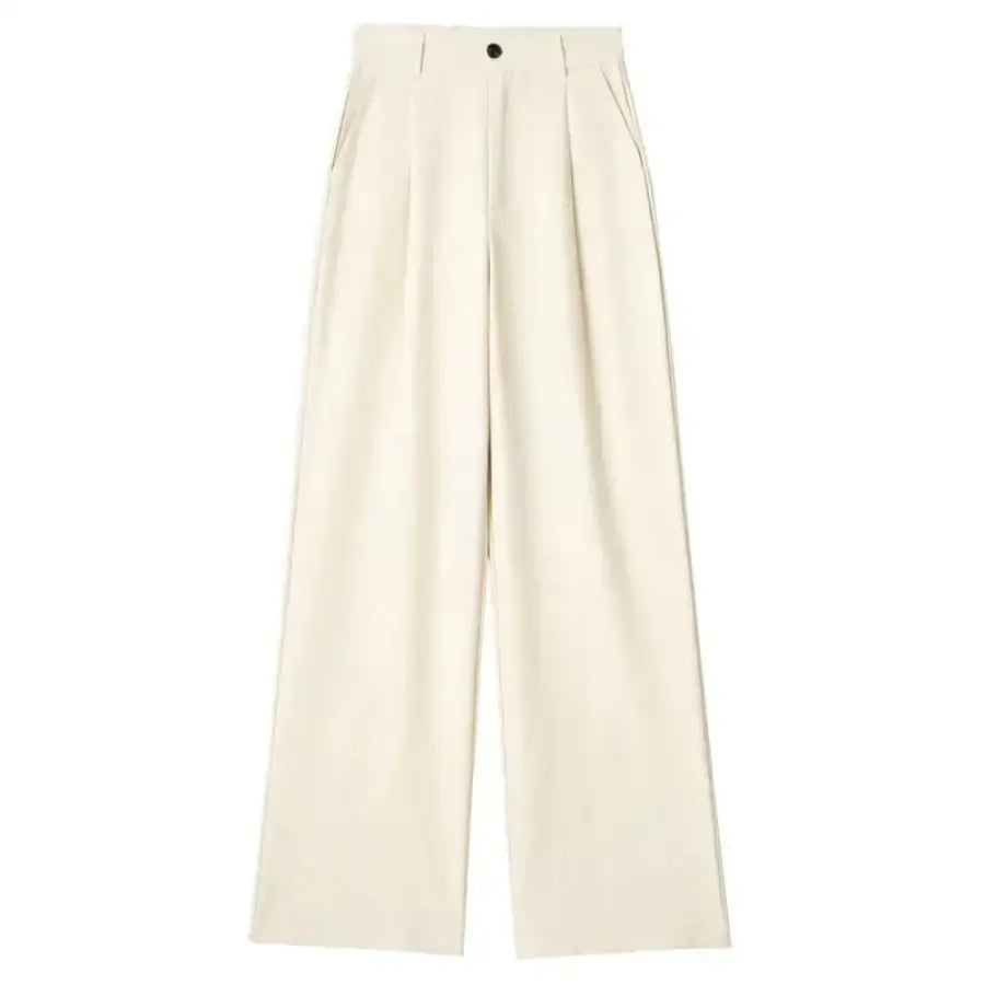 Striped Straight Pants - Beige / XS