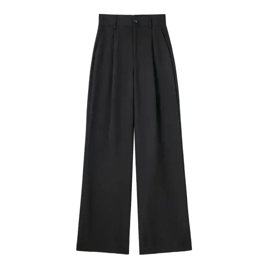 Striped Straight Pants - Black / XS