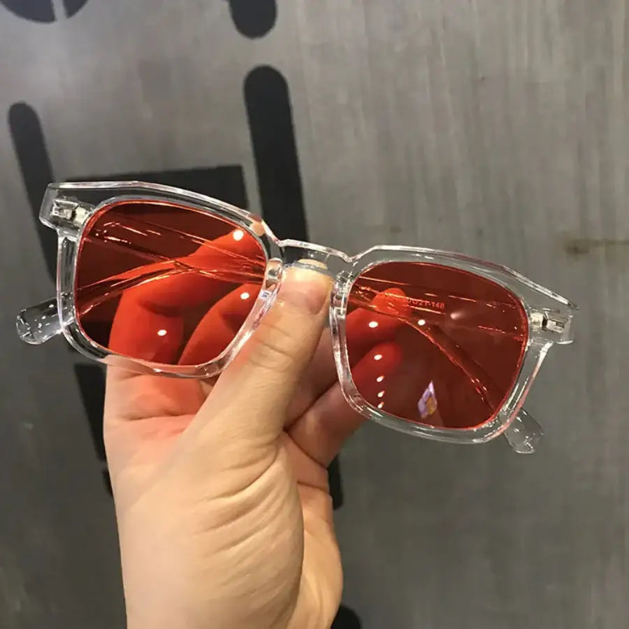 Transparent Frames Glasses White Orange