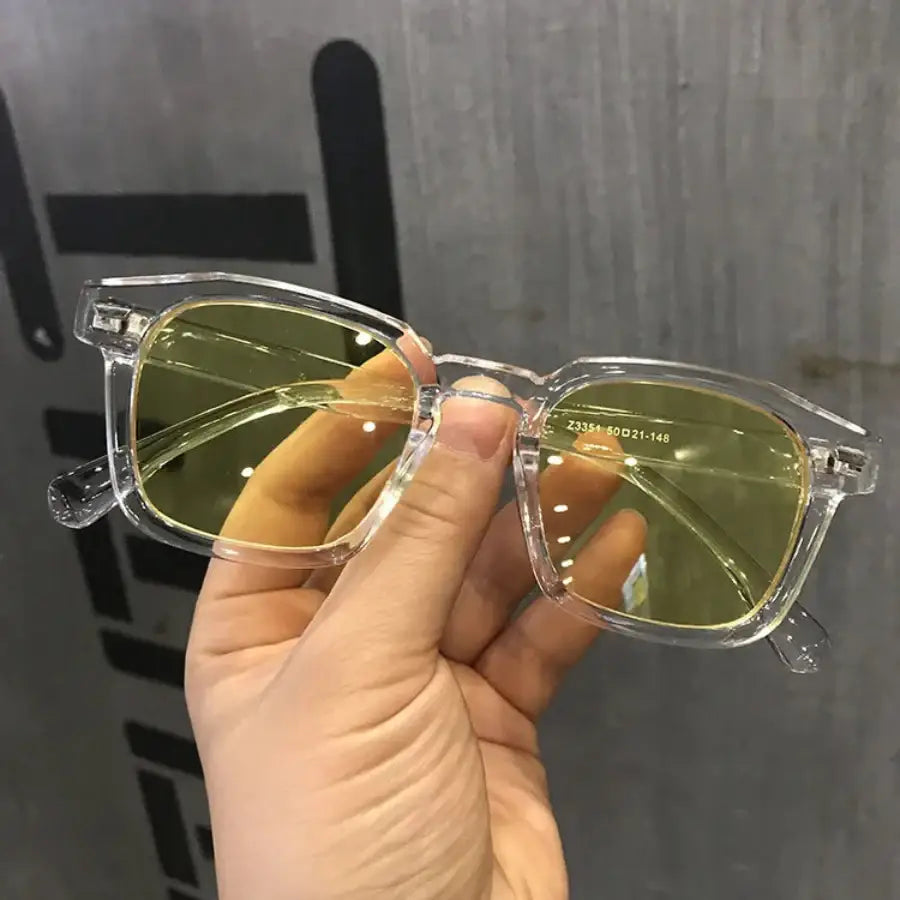 Transparent Frames Glasses White Yellow