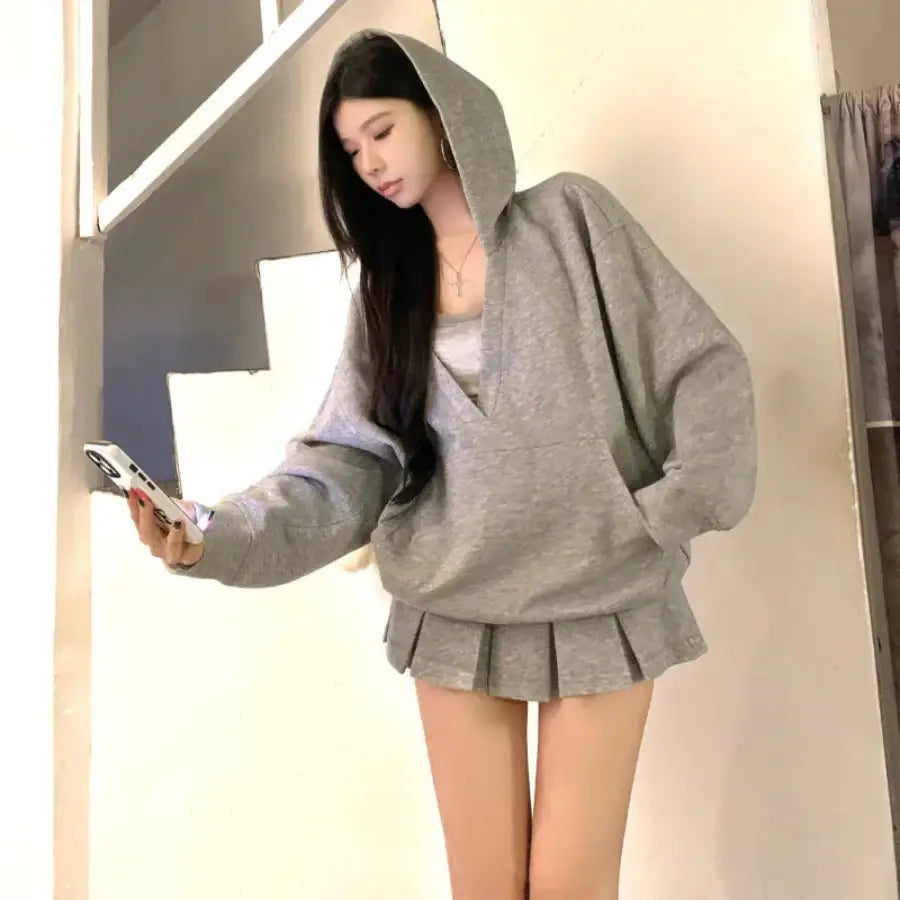 V Neck Hoodie