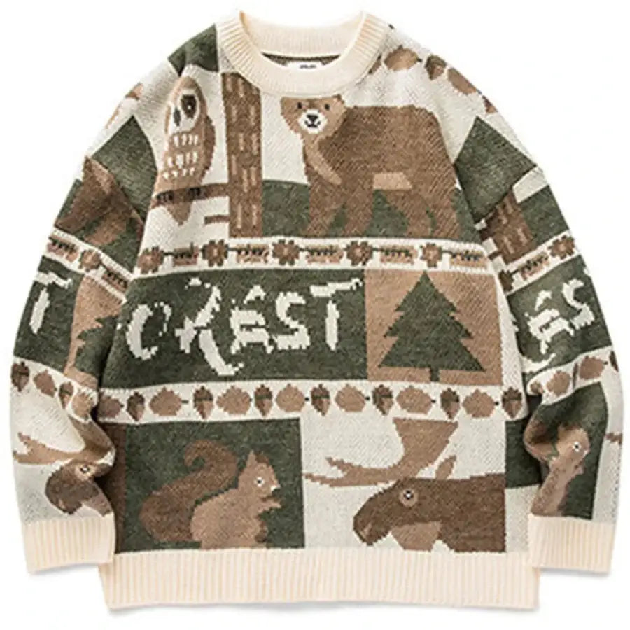 Vintage Forest Sweater - White / M