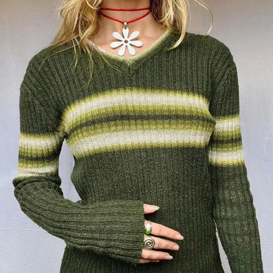 Vintage Retro Striped Sweater
