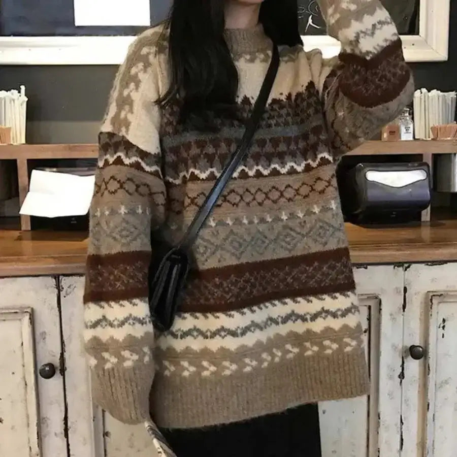 Vintage Wool Sweater - Brown / One Size