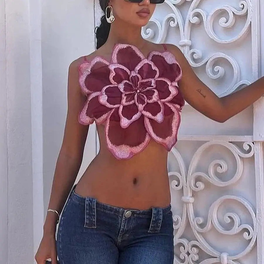 3d Flower Top - S